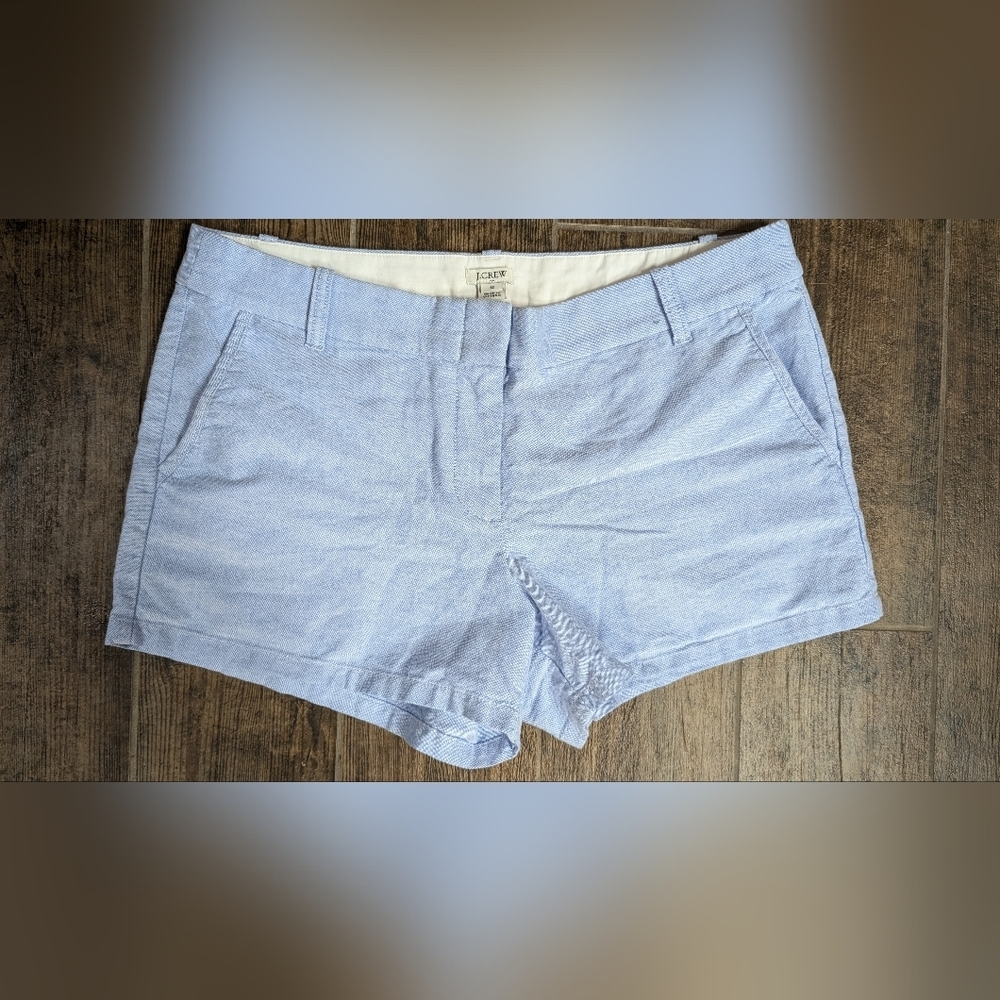 J. Crew Lightweight Chino Blue Cotton Shorts Size 12 - Picture 1 of 5